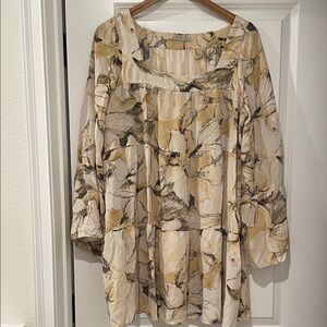 M.officer silk tiered loose fitting dress size 2